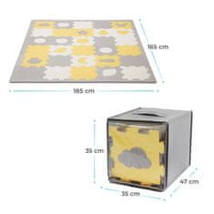 Kinderkraft Podložka pěnová puzzle Luno Shapes 185 x 165 cm Yellow, 30ks, Premium