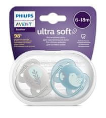 Philips Avent Šidítko Ultrasoft Premium Zvířátko 6-18m chlapec, 2 ks