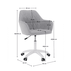 BPS-koupelny Kancelářské křeslo, látka šedá/bílá, SANTY