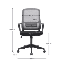 BPS-koupelny Kancelářské křeslo, šedá/černá, SALOMO TYP 3