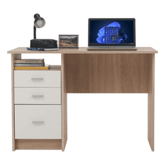 BPS-koupelny PC stůl, dub sonoma / bílá, SAMSON NEW
