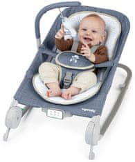 Ingenuity Lehátko masážní vibrující s melodií Happy Belly™ Rock-to-Bounce - Chambray 0m+ do 9kg