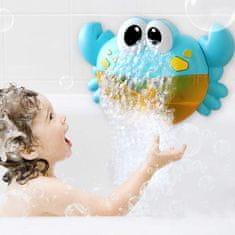 Bublinkový krab vyrábí bublinky pěnu ve vaně modrý