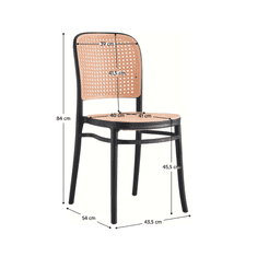 BPS-koupelny Stohovatelná židle, černá/béžová, LENITA
