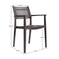 BPS-koupelny Stohovatelná židle, hnědá/šedá, HERTA