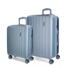 Joummabags MOVEM Wood Steel Blue, Sada luxusních ABS cestovních kufrů, 65cm/55cm, 5318963