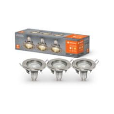 Osram LEDVANCE zapuštěné svítidlo Spotlight Recess Set vč. Osram LED 3x2.6W GU10 kartáčovaný nikl 4058075611290