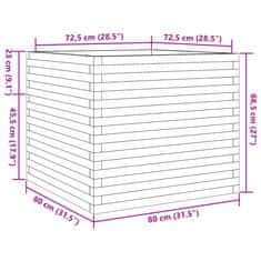 Vidaxl Zahradní truhlík 80 x 80 x 68,5 cm masivní borové dřevo