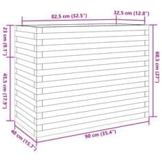 Vidaxl Zahradní truhlík 90 x 40 x 68,5 cm masivní borové dřevo