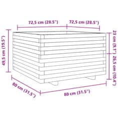 Vidaxl Zahradní truhlík 80 x 80 x 49,5 cm impregnované borové dřevo