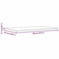 Vidaxl Stolní desky 3 ks 80x47x1,7 cm obdélníkové masivní borové dřevo