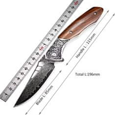 IZMAEL Damaškový outdoorový skládací nůž Blake-Hnědá KP31670