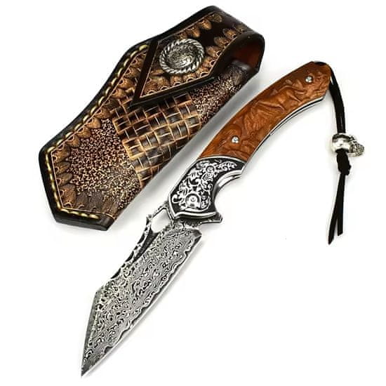 IZMAEL Damaškový outdoorový skládací nůž Hayes-Hnědá KP31680