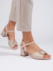 Amiatex Pohodlné sandály dámské hnědé na širokém podpatku, odstíny hnědé a béžové, 37
