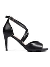 Amiatex Komfortní černé dámské sandály na jehlovém podpatku, černé, 40