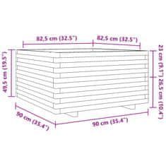 Petromila Zahradní truhlík 90 x 90 x 49,5 cm masivní borové dřevo