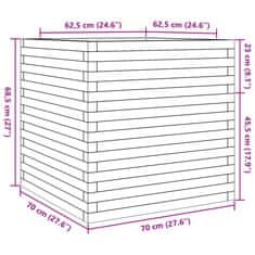 Vidaxl Zahradní truhlík 70 x 70 x 68,5 cm masivní dřevo douglasky