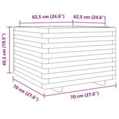 Vidaxl Zahradní truhlík bílý 70 x 70 x 49,5 cm masivní borové dřevo