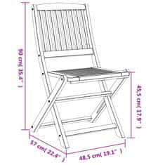 Vidaxl Skládací zahradní židle 2 ks 57 x 48,5 x 90 cm masivní akácie