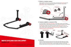 SEFIS D20 sklopný moto stojan přední a zadní set - vidle / 2v1