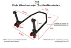 SEFIS D20 sklopný moto stojan přední a zadní set - trn / 2v1