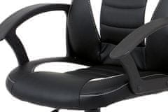 Autronic Kancelářská židle Kancelářská židle, bílá-černá ekokůže, výšk. nast., kříž plast černý (KA-V107 WT)