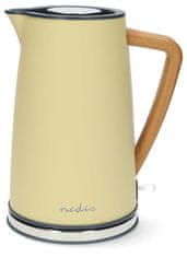 Nedis rychlovarná konvice KAWK510EYW/ objem 1,7 l/ Soft-Touch/ 1850 - 2200 W/ nerezová ocel/ žlutá