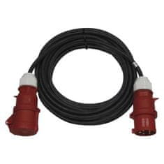 Emos 3 fázový venkovní prodlužovací kabel 20 m / 1 zásuvka / černý / guma / 400 V / 2,5 mm2