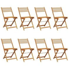 Vidaxl Skládací zahradní židle 8 ks béžové masivní akáciové dřevo
