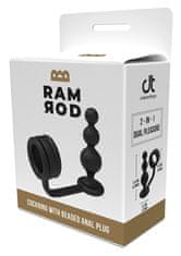 Dreamtoys RAMROD Cockring Beaded Anal Plug, anální kolík s kroužkem