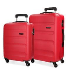 Joummabags ROLL ROAD Flex Red, Sada ABS cestovních kufrů, 55-65cm, 5849564