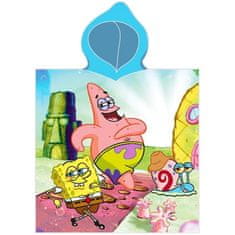 Carbotex Dětské plážové pončo - osuška s kapucí SpongeBob a Patrik