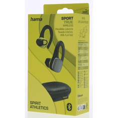 Hama Bluetooth sluchátka Spirit Athletics s klipem, pecky, nabíjecí pouzdro, černá