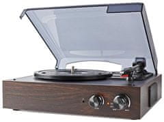 Nedis gramofon/ 1x stereo RCA/ 18 W/ vestavěný (před) zesilovač/ převod MP3/ ABS/ MDF/ hnědý