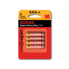 Kodak baterie Heavy Duty zinko-chloridová, AAA, 4 ks, blistr