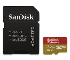 SanDisk Extreme 32GB microSDHC / CL10 / A1 / UHS-I V30 / 100mb/s / vč. adaptéru