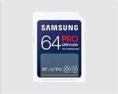 Samsung paměťová karta 64GB PRO ULTIMATE SDXC CL10 U3 V30 (č/z: až 200/130MB/s)