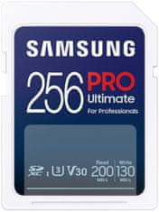 Samsung PRO Ultimate SDXC 256GB + USB Adaptér / CL10 USH-I U3 / V30