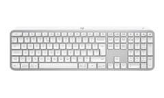 Logitech klávesnice MX Keys S/ bezdrátová/ Bluetooth/ USB-C/ US layout/ bílo-šedá