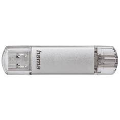 Hama Flashdisk Flash Pen Laeta, USB-C/USB-A 3.1, 256 GB, 40 MB/s, stříbrný