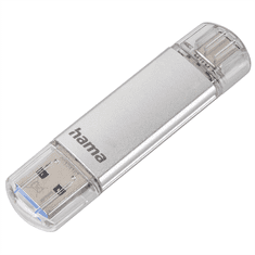 Hama Flash Pen Laeta, USB-C/USB-A 3.1, 32 GB, 40 MB/s, stříbrný