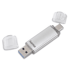 Hama Flashdisk Flash Pen Laeta, USB-C/USB-A 3.1, 32 GB, 40 MB/s, stříbrný