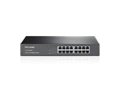 TP-Link TL-SF1016DS 16-Port 10/100M Switch, 16 10/100M RJ45 Ports, 1U 13-inch Rack-mountable Steel Case