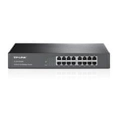 TP-Link TL-SF1016DS 16-Port 10/100M Switch, 16 10/100M RJ45 Ports, 1U 13-inch Rack-mountable Steel Case