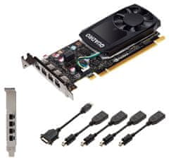 PNY Quadro P1000 V2 DP / 4GB GDDR5 / PCI-E / 4x miniDP 1.4 / Low profile bracket v balení