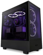 NZXT skříň H5 Flow edition / 2x120 mm fan / USB 3.0 / USB-C 3.1 / průhledná bočnice / mesh panel / černá