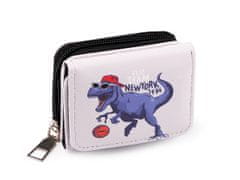 Mini peněženka dětská 7x8,5 cm - fialová křídová dinosaurus