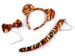 Karnevalová sada - kočka, dalmatin, myška, tygr - oranžová tmavá tygr