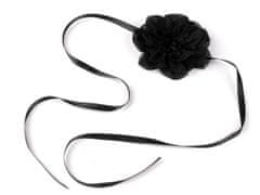 Náhrdelník květ gotický / ozdoba na krk - (Ø9 cm) černá mat