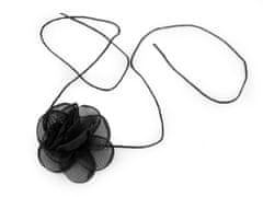 Náhrdelník květ gotický / ozdoba na krk - (Ø7 cm) černá
